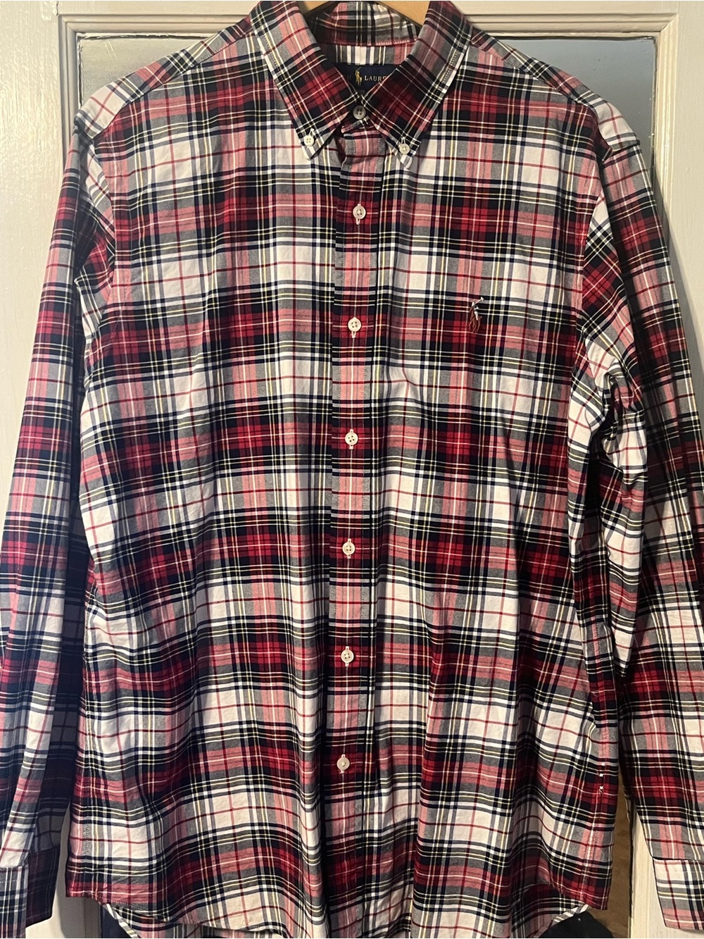 Ralph Lauren Red, White & Black Plaid Button-Down Shirt
